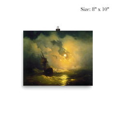 Stormy Sea at Night by Ivan Ayvazovsky poster 4