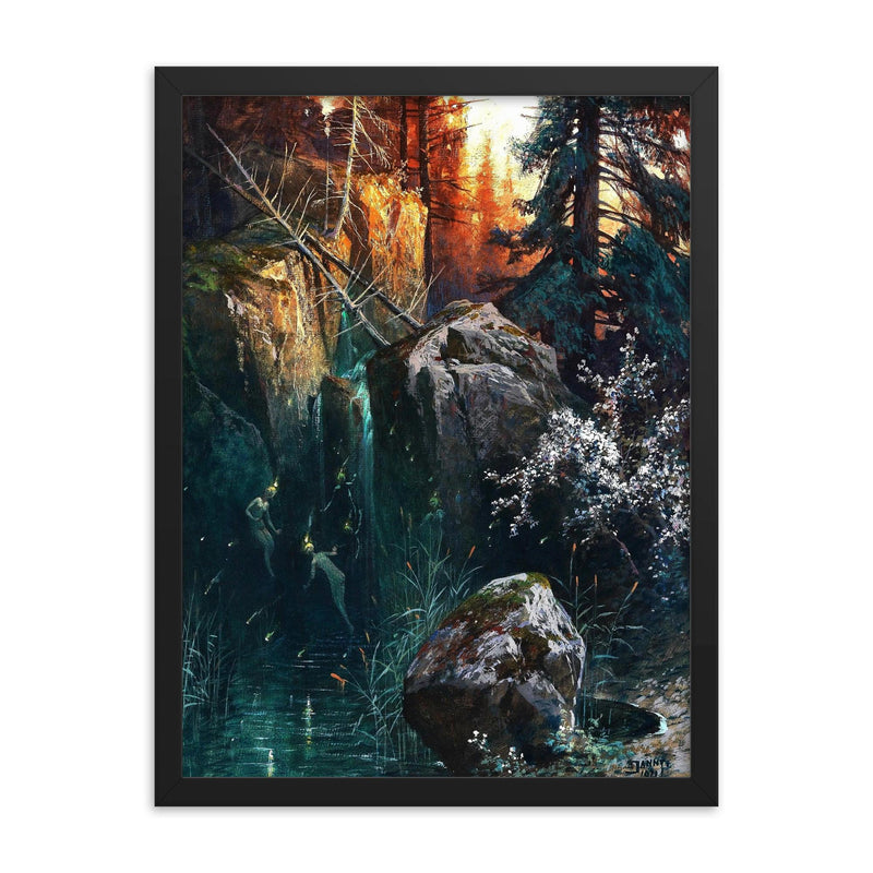 Stranger Things by Georg Janny framed print on a plain backdrop in size 18