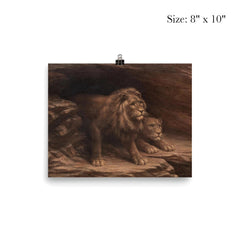 Study of Lions by M C Fehr poster 4