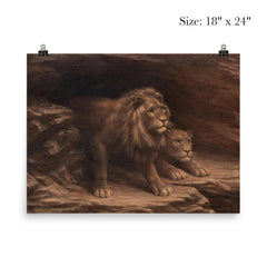 Study of Lions by M C Fehr poster 5