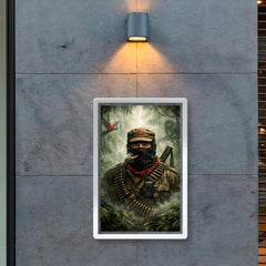 Subcomandante Marcos beneath jungle mist poster 2