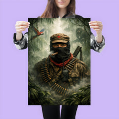 Subcomandante Marcos beneath jungle mist poster 3