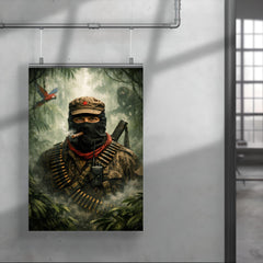 Subcomandante Marcos beneath jungle mist poster 4