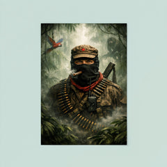 Subcomandante Marcos beneath jungle mist poster 8