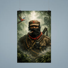 Subcomandante Marcos beneath jungle mist poster 9