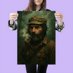 Subcomandante Marcos in jungle mist and pipe smoke poster 3
