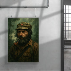 Subcomandante Marcos in jungle mist and pipe smoke poster 4