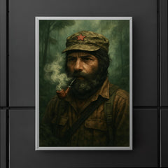 Subcomandante Marcos in jungle mist and pipe smoke poster 5