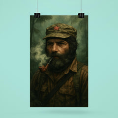 Subcomandante Marcos in jungle mist and pipe smoke poster 6