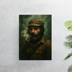 Subcomandante Marcos in jungle mist and pipe smoke poster 7
