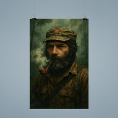 Subcomandante Marcos in jungle mist and pipe smoke poster 9