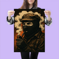 Subcomandante Marcos in pipe smoke and balaclava poster 3
