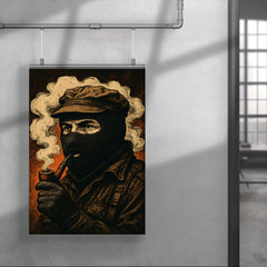 Subcomandante Marcos in pipe smoke and balaclava poster 4