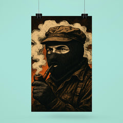 Subcomandante Marcos in pipe smoke and balaclava poster 6