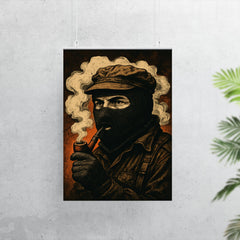 Subcomandante Marcos in pipe smoke and balaclava poster 7