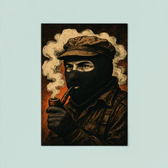 Subcomandante Marcos in pipe smoke and balaclava poster 8