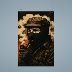 Subcomandante Marcos in pipe smoke and balaclava poster 9