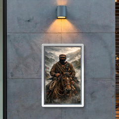 Subcomandante Marcos on horseback in Chiapas mist poster 2