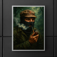 Subcomandante Marcos smoking pipe in jungle mist poster 5
