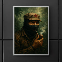Subcomandante Marcos smoking pipe in jungle mist poster 5