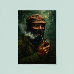 Subcomandante Marcos smoking pipe in jungle mist poster 8