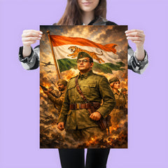Subhas Chandra Bose in Azad Hind command poster 3