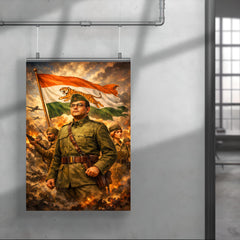 Subhas Chandra Bose in Azad Hind command poster 4