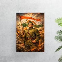 Subhas Chandra Bose in Azad Hind command poster 7