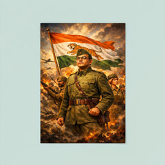 Subhas Chandra Bose in Azad Hind command poster 8