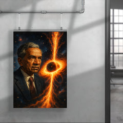 Subrahmanyan Chandrasekhar and collapsing stars poster 4