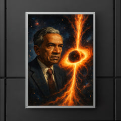 Subrahmanyan Chandrasekhar and collapsing stars poster 5