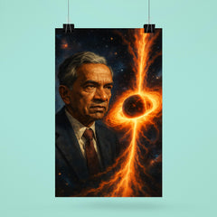 Subrahmanyan Chandrasekhar and collapsing stars poster 6