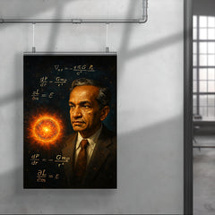 Subrahmanyan Chandrasekhar under stellar equations poster 4