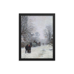 Suburban Street in Winter, München by Anders Andersen-Lundby, 1923 framed print on a plain backdrop in size 12"x16".