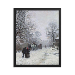 Suburban Street in Winter, München by Anders Andersen-Lundby, 1923 framed print on a plain backdrop in size 16"x20".