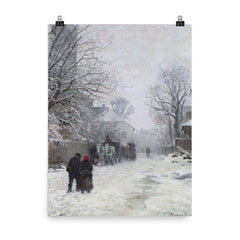 Suburban Street in Winter, München by Anders Andersen-Lundby, 1923 poster on a plain backdrop in size 8"x10".