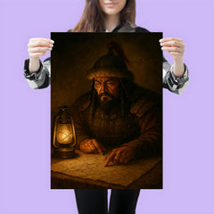 Subutai studying campaign routes under lamplight poster 3