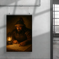Subutai studying campaign routes under lamplight poster 4
