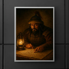 Subutai studying campaign routes under lamplight poster 5