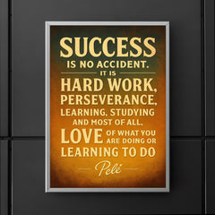 Success is no accident Pele quote poster 5