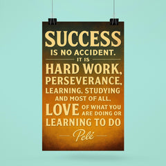 Success is no accident Pele quote poster 6