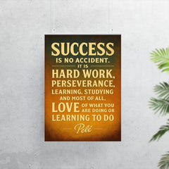 Success is no accident Pele quote poster 7