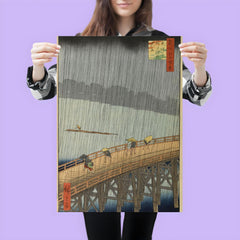 Sudden Shower over Shin-Ohashi Bridge  Hiroshige 1857 poster 3