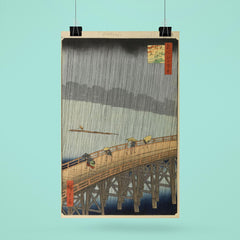 Sudden Shower over Shin-Ohashi Bridge  Hiroshige 1857 poster 6