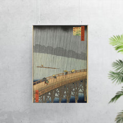 Sudden Shower over Shin-Ohashi Bridge  Hiroshige 1857 poster 7