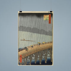 Sudden Shower over Shin-Ohashi Bridge  Hiroshige 1857 poster 9