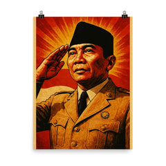 Sukarno poster on a plain backdrop in size 8"x10".