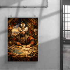 Suleiman the Magnificent in campaign tent maps poster 4