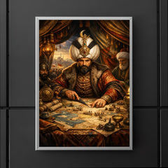 Suleiman the Magnificent in campaign tent maps poster 5