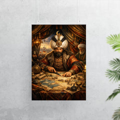 Suleiman the Magnificent in campaign tent maps poster 7
